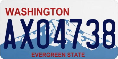 WA license plate AXO4738