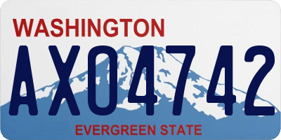 WA license plate AXO4742