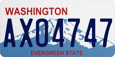 WA license plate AXO4747