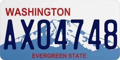 WA license plate AXO4748