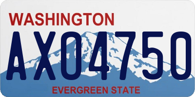 WA license plate AXO4750