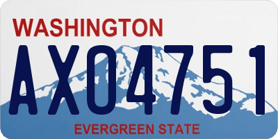 WA license plate AXO4751