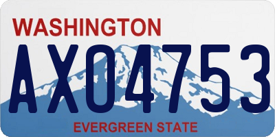 WA license plate AXO4753