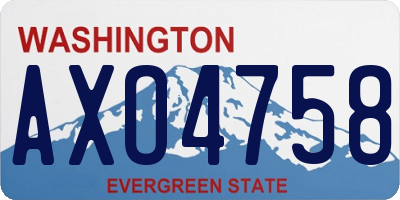 WA license plate AXO4758