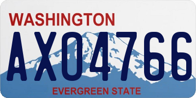 WA license plate AXO4766