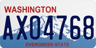WA license plate AXO4768