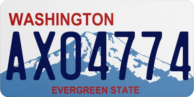 WA license plate AXO4774