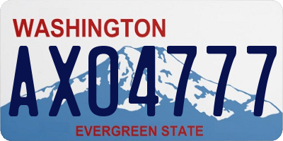 WA license plate AXO4777