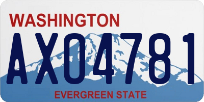 WA license plate AXO4781