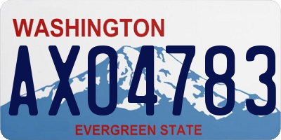 WA license plate AXO4783
