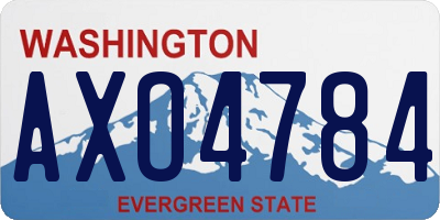 WA license plate AXO4784
