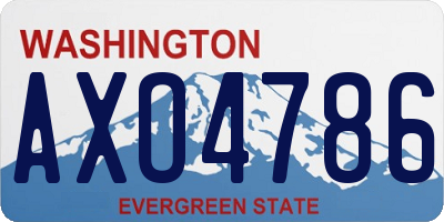 WA license plate AXO4786