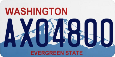 WA license plate AXO4800