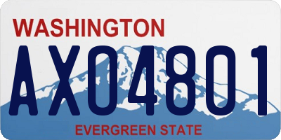 WA license plate AXO4801