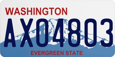 WA license plate AXO4803