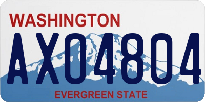 WA license plate AXO4804