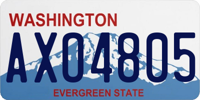 WA license plate AXO4805