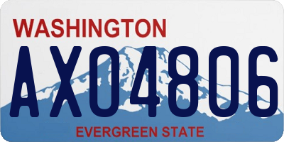 WA license plate AXO4806