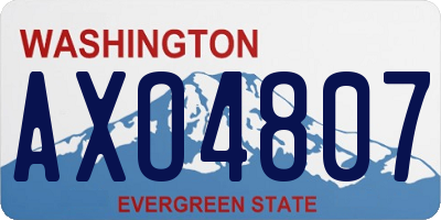 WA license plate AXO4807