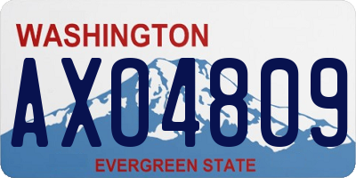WA license plate AXO4809