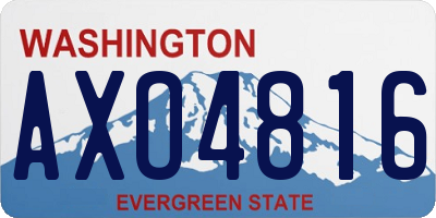 WA license plate AXO4816