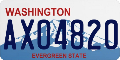 WA license plate AXO4820