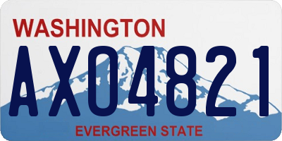 WA license plate AXO4821