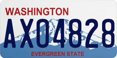 WA license plate AXO4828