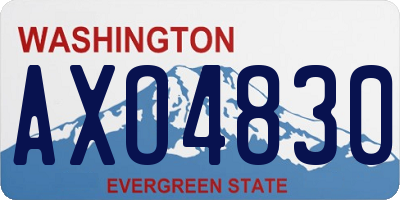WA license plate AXO4830