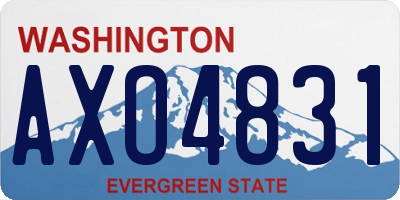 WA license plate AXO4831