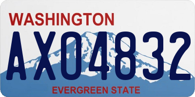 WA license plate AXO4832