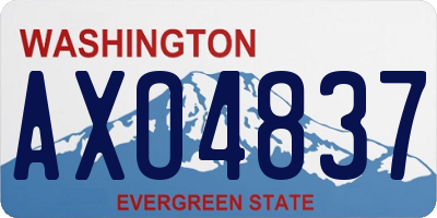 WA license plate AXO4837
