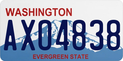 WA license plate AXO4838