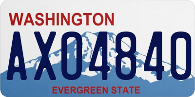 WA license plate AXO4840