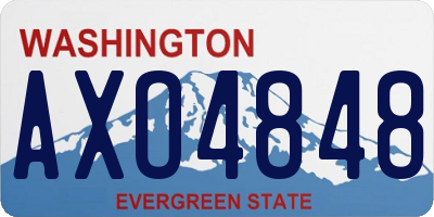WA license plate AXO4848