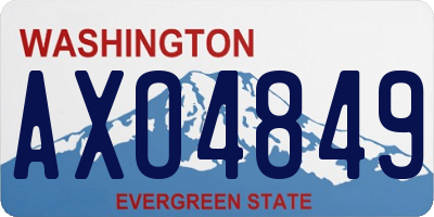 WA license plate AXO4849