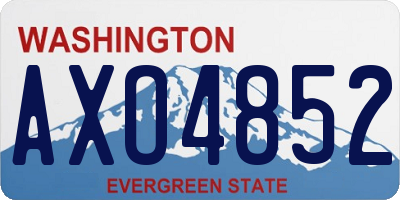WA license plate AXO4852