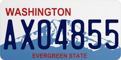 WA license plate AXO4855