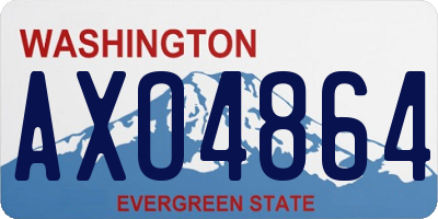 WA license plate AXO4864