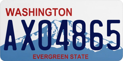 WA license plate AXO4865