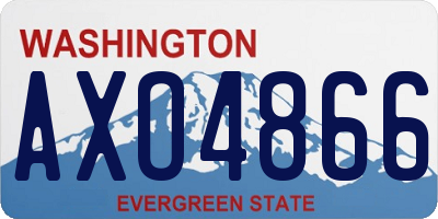 WA license plate AXO4866