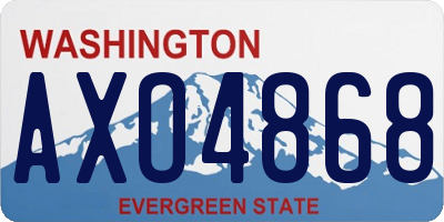 WA license plate AXO4868