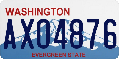 WA license plate AXO4876