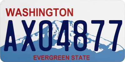 WA license plate AXO4877