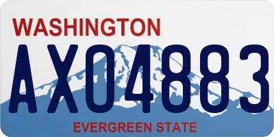 WA license plate AXO4883