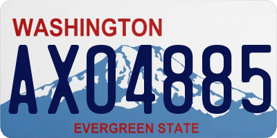 WA license plate AXO4885