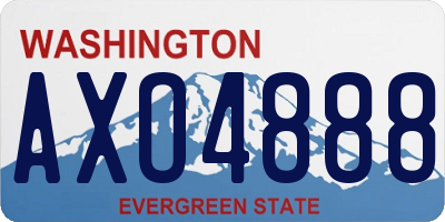 WA license plate AXO4888