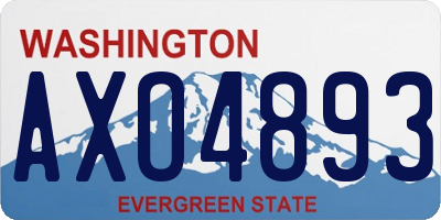 WA license plate AXO4893
