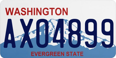 WA license plate AXO4899
