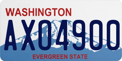 WA license plate AXO4900